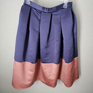 Closet London Satin Blue Pink Skirt Size 8 Pockets Pleated